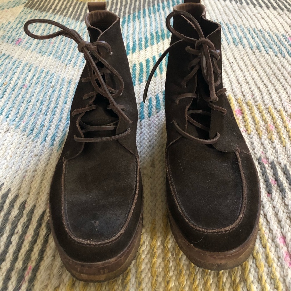 John Varvatos brown suede desert boot, size 10